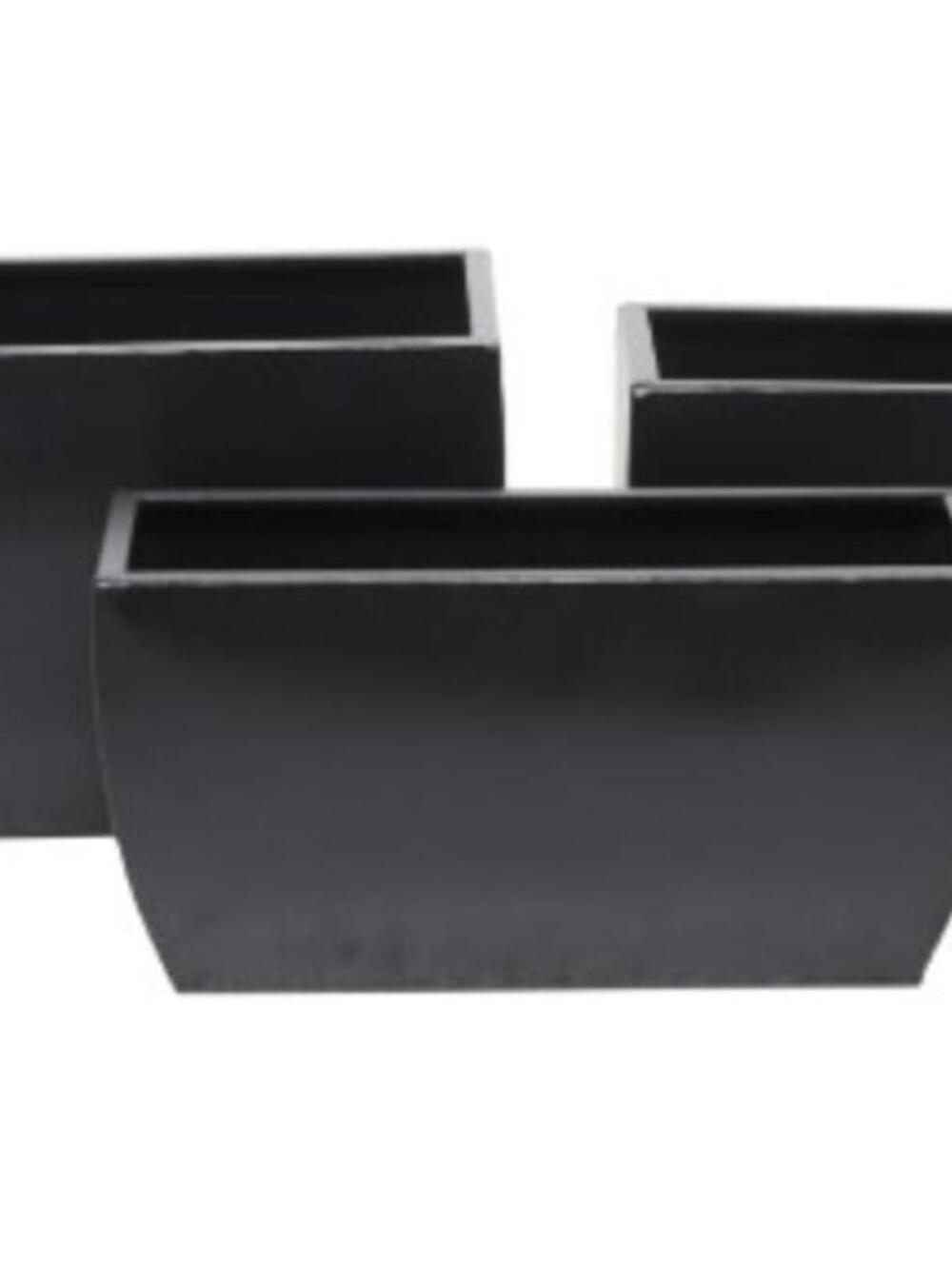 BRAND NEW: Set of 3 Black Metal Indoor Outdoor Planters